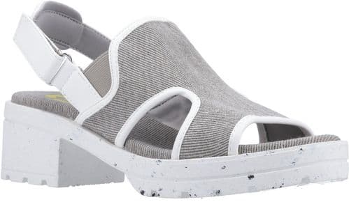 Rocket Dog Lilly Recycled Canvas PU Sandal Ladies Summer Grey / White
